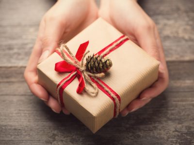 Holding a gift box